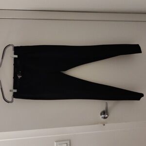 The Kooples Black Trouser Pants with Built in Leather Belt, Size 36